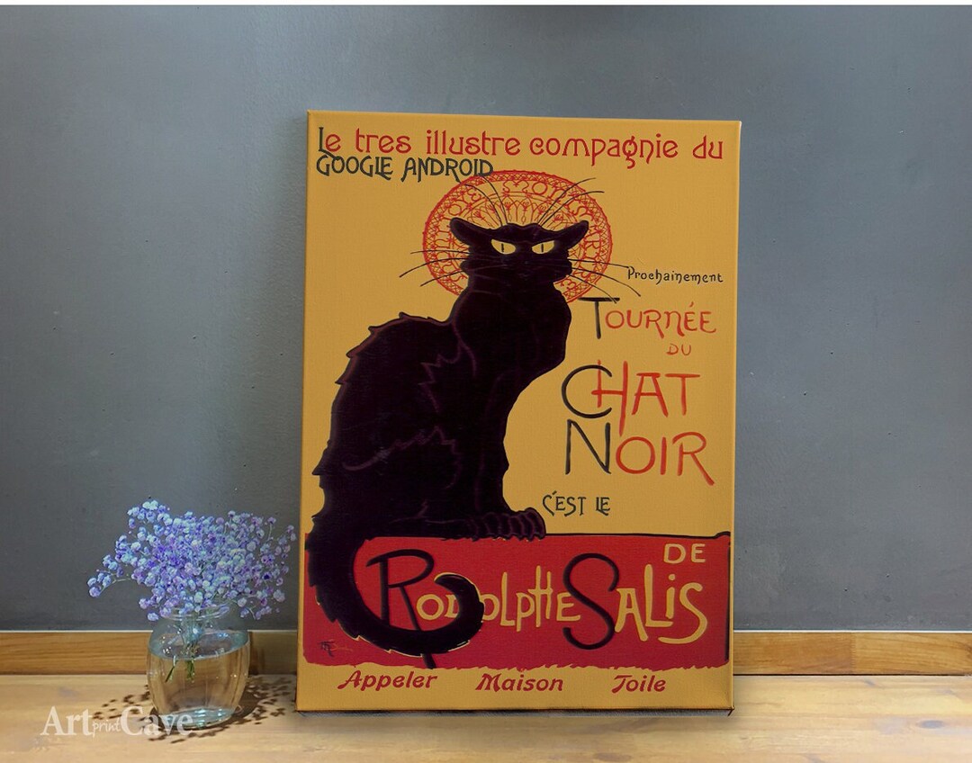 Rodolphe Salis Le Chat Noir Poster 1896 Cotton Canvas, Digital Print
