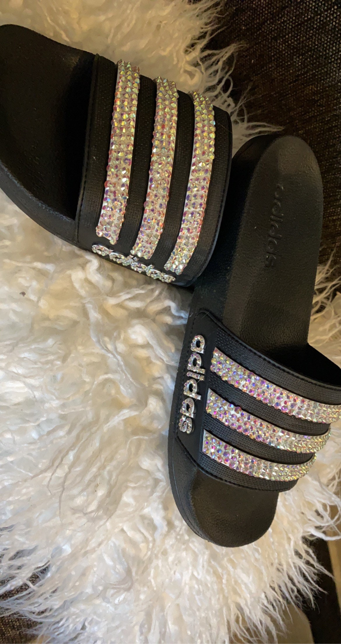 bling adidas slides