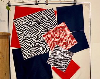 True vintage mid century sheer Pierre Cardin headscarf/ neckerchief/ bandana.  60s/70s