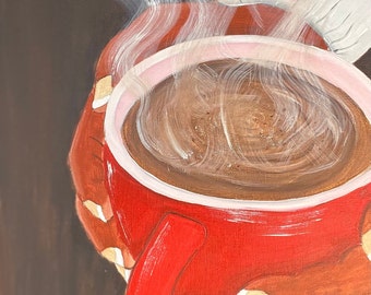 DIY Paint Party Kit- Sketched Canvas- Mocha