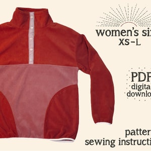 WOMEN&#39;S Cozy Sweater Fleece PDF Sewing Pattern
