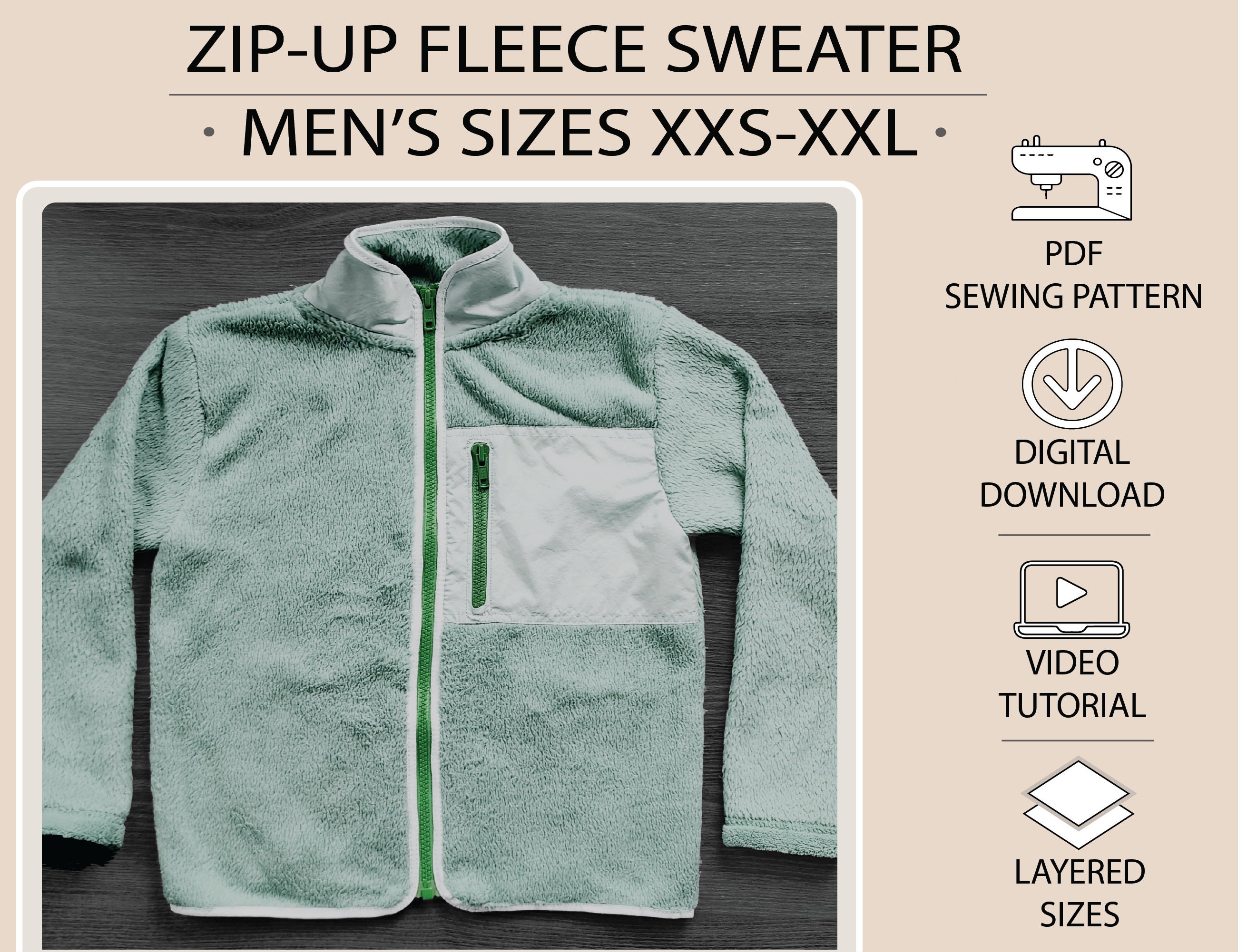 Hooded winter polar fleece sweatshirt. Elven fleece pullover. Cowl