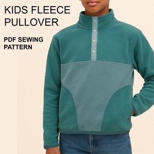 Kids Fleece Sewing Pattern PDF | Pullover Sweater | Children’s Jacket Sweatshirt | Instant Download Digital Pattern