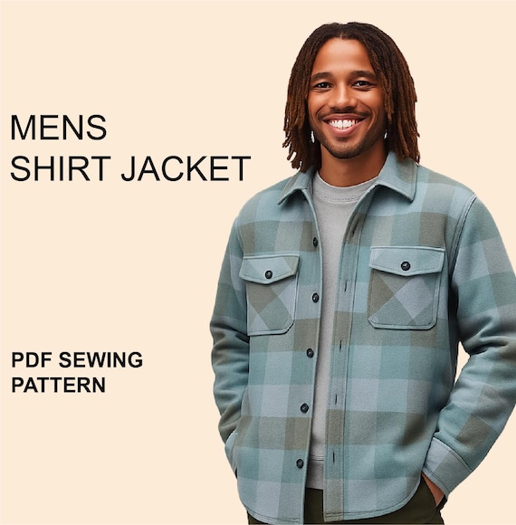 Mens Shirt Jacket Pattern Shirt Jacket PDF Sewing Pattern Men's