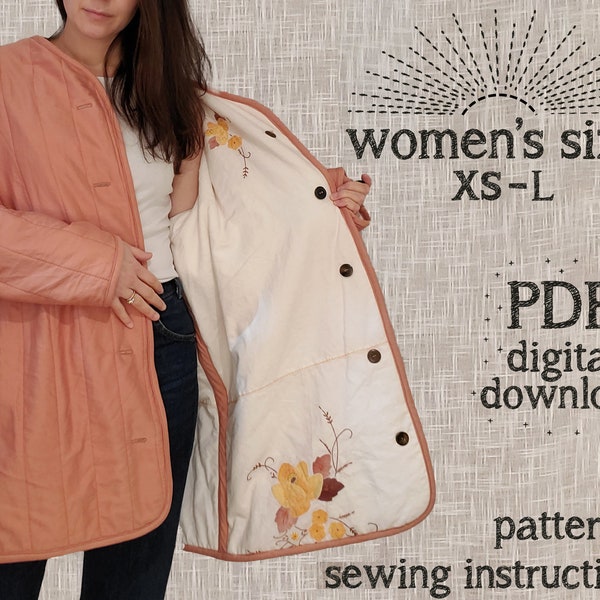 Women's Reversible Quilted Liner Jacket - PDF Sewing Pattern