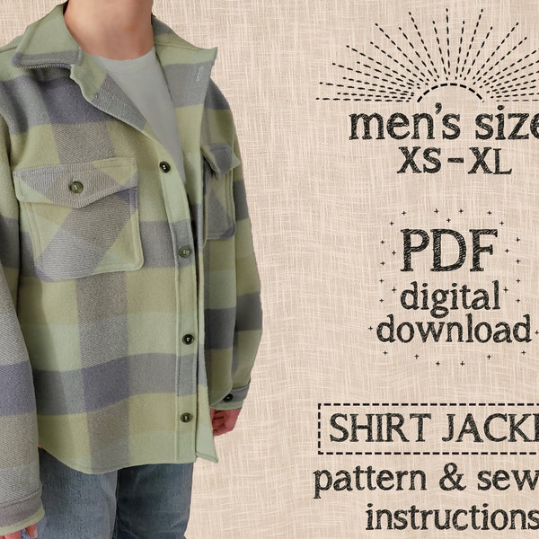 Mens Shirt Jacket - PDF Sewing Pattern