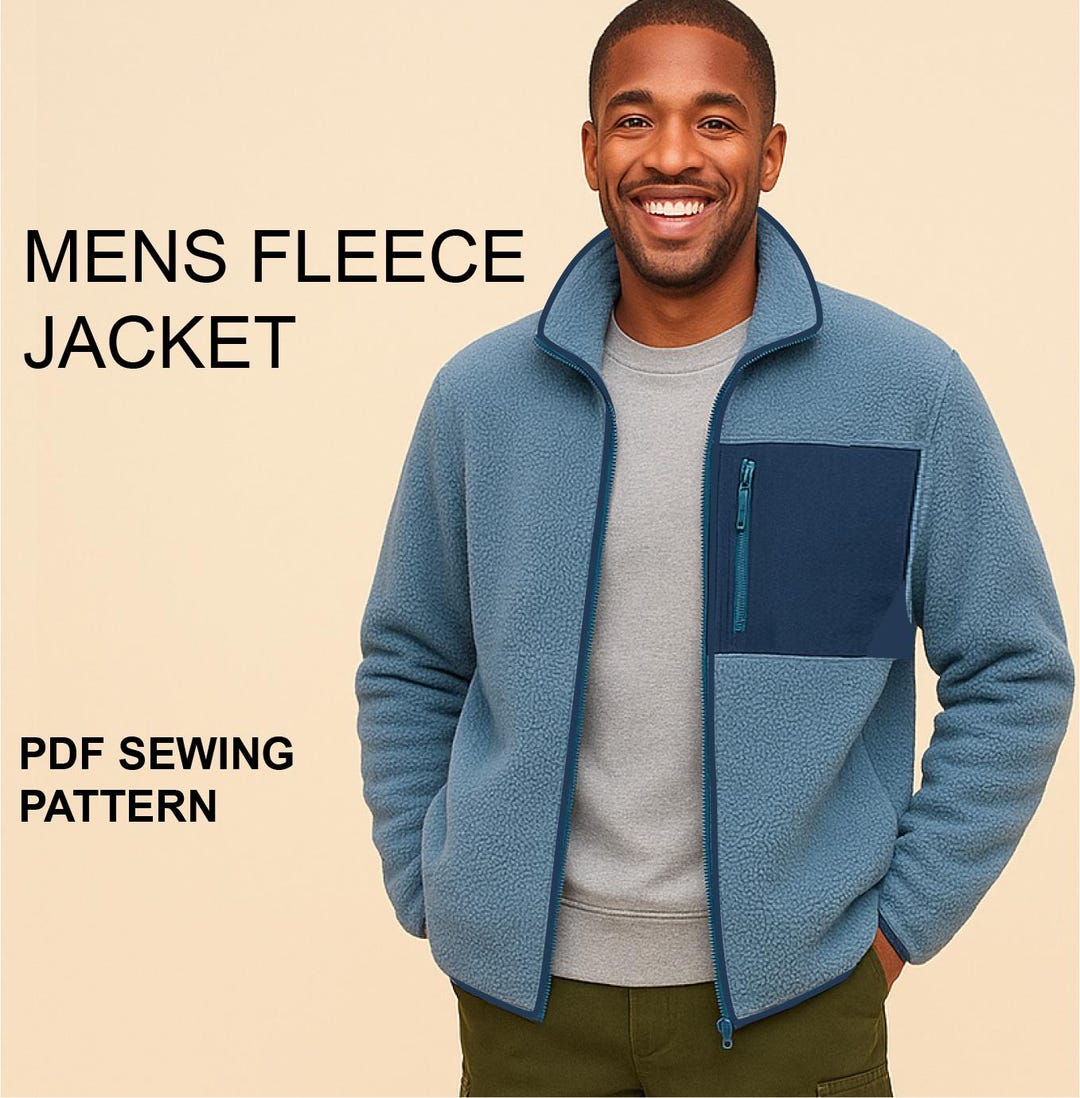Men's Zip-up Fleece Jacket Sewing Pattern (digital Download PDF