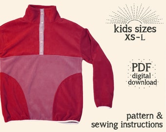 Kids Cozy Fleece Sweater PDF Sewing Pattern