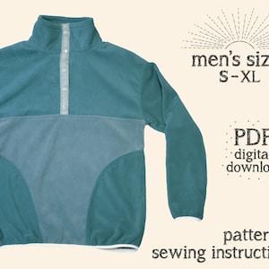 MENS Cozy Fleece Sweater Sewing PDF Pattern Download