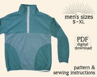 MENS Cozy Fleece Sweater Sewing PDF Pattern Download