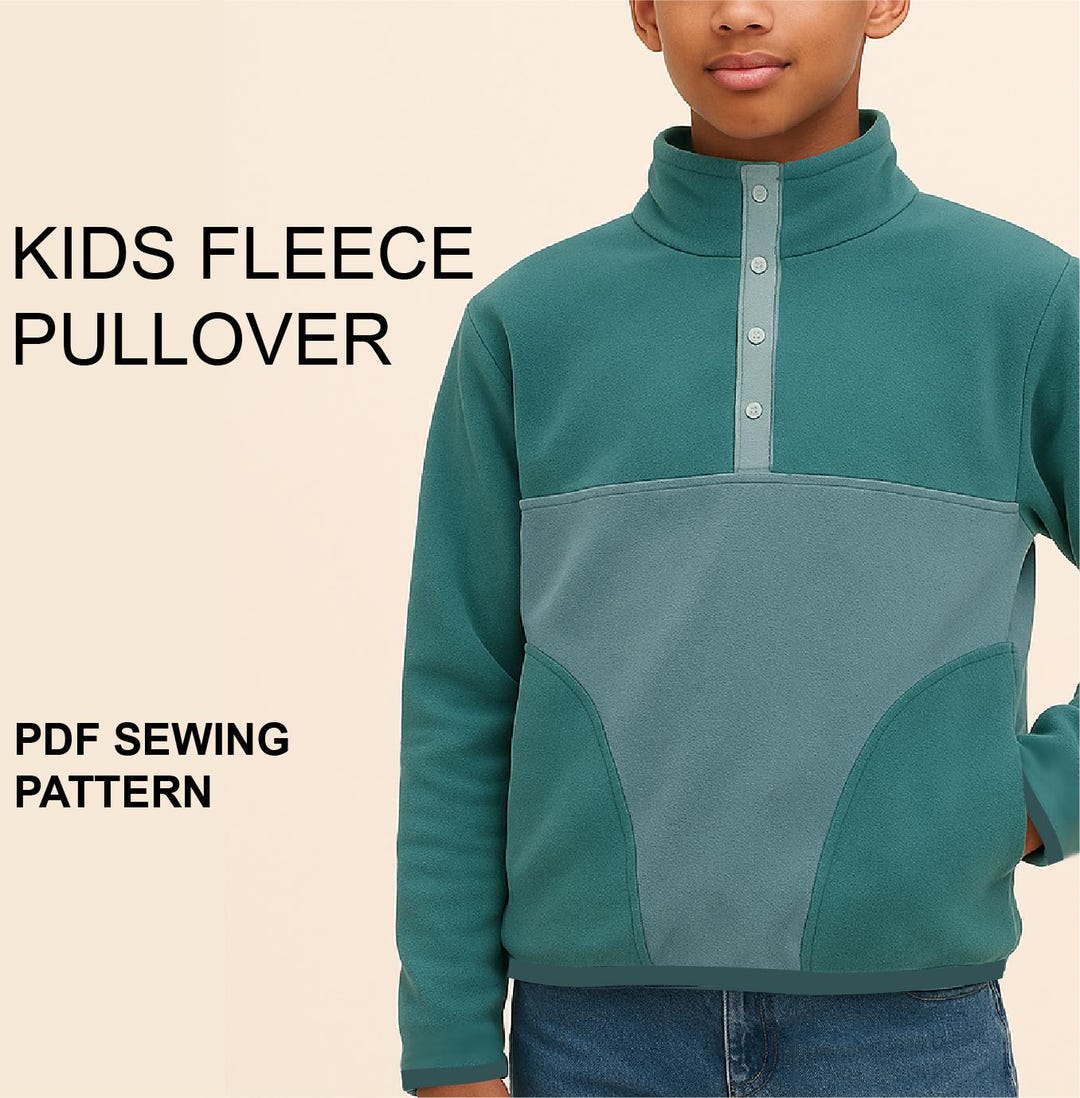 Kids Fleece Sewing Pattern PDF | Pullover Sweater | Children’s Jacket ...