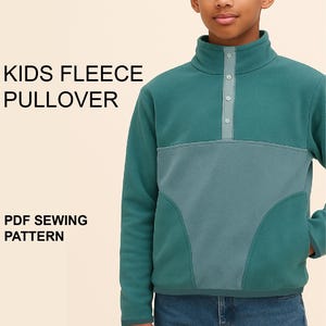 Molde de costura de lã infantil em PDF | Suéter | Jaqueta e moletom infantil | Download instantâneo do molde digital