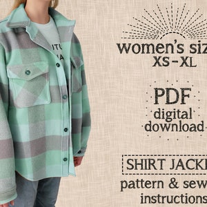 Women&#39;s Shirt Jacket - PDF Sewing Pattern