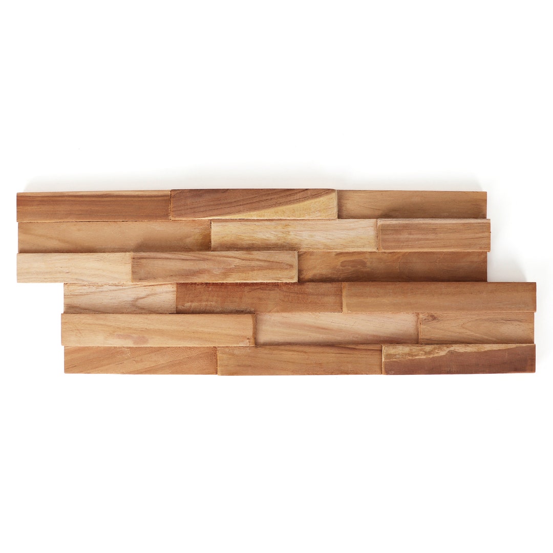 Teak 3D Wall Panels Teak Wood Planks Boho Wood Panels for Wall