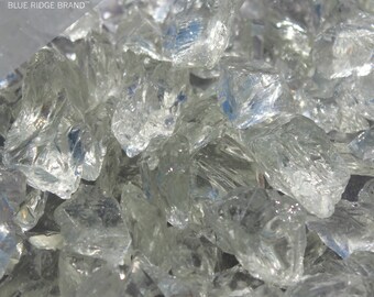 Clear Fire Glass - Professional Grade Fire Pit Glass - 1/2" Glass Rocks for Fire Pit and Landscaping - Crystal Fire Pit Glass