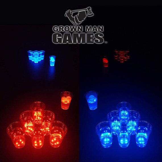 Glow In The Dark Beer Pong Set Led Beer Pong Cups And Etsy