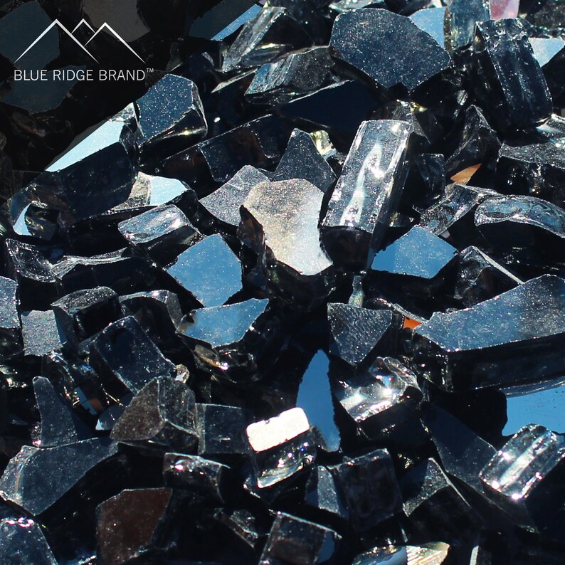 Black Reflective Fire Glass Professional Grade Fire Pit Etsy