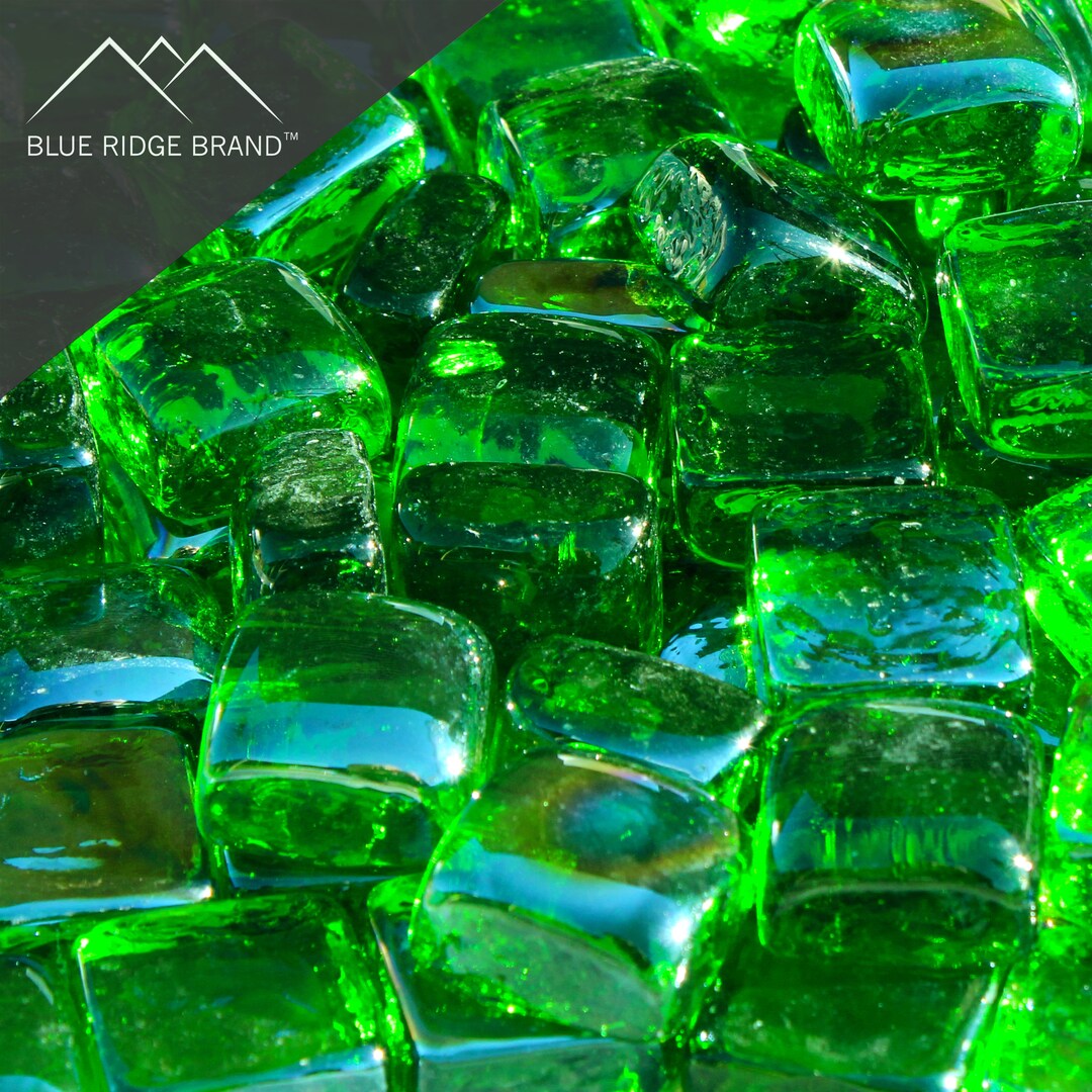 Green Reflective Fire Glass Cubes Professional Grade Fire Etsy
