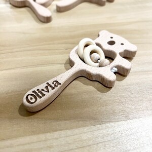 Personalized Baby Rattles. Wooden Baby Toy. Customized Baby Rattle ...