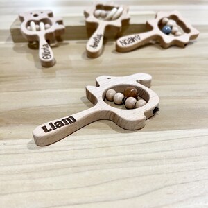 Personalized Baby Rattles. Wooden Baby Toy. Customized Baby Rattle ...