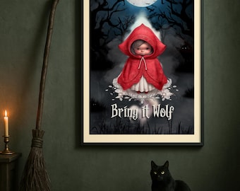 POSTER Little Rebel, Red Riding Hood, Digital print A2