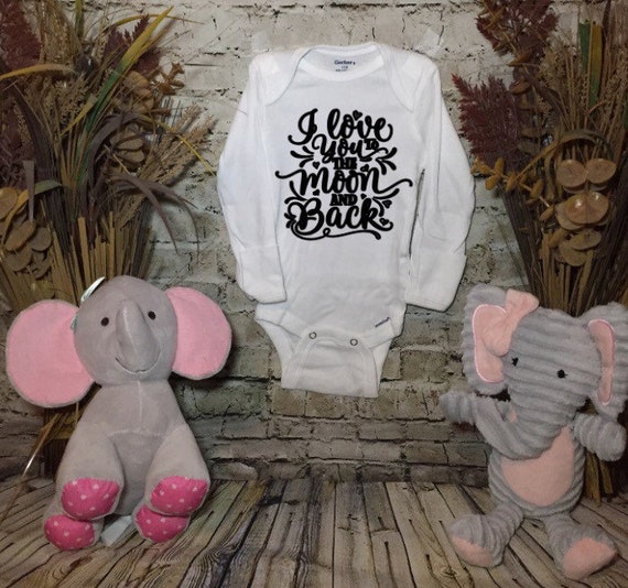 change colours Baby/'s Embroidered Bodysuit I love you to the moon and back