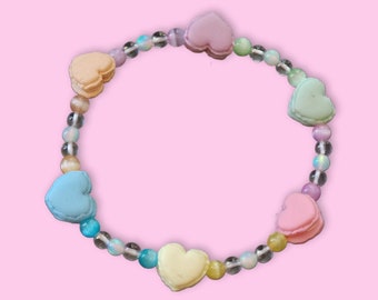 Macaron Opal Stretchy Bracelet| High Flash Jelly Opal| Rose Quartz & Rainbow Clear Quartz Gemstone Jewelry| Beautiful Gift| Stackable