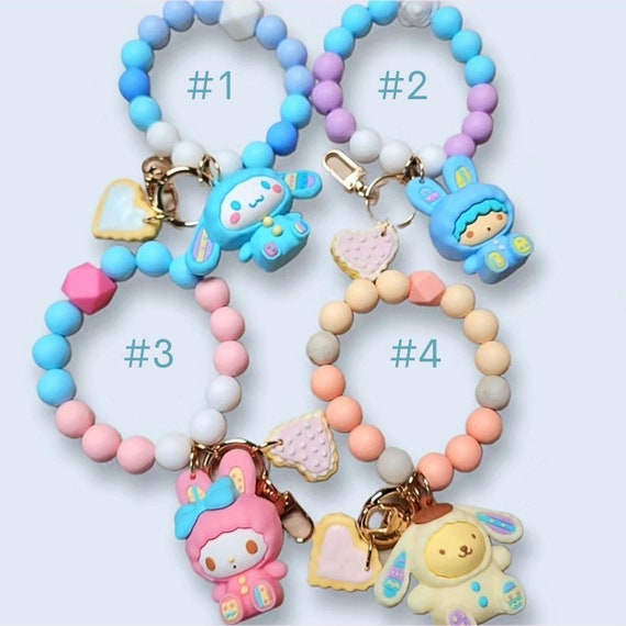 Kawaii Mouse Ear Donut Milkshake Keychains, Cute Bag Charms Food Theme