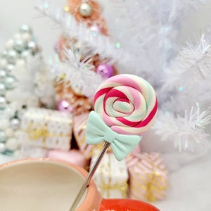 Pastel Lollipop Stir Stick 7 Paddle Swizzle Stick Christmas Party Decorations Tea Stirrer Christmas Accessories Handmade Decor image 3