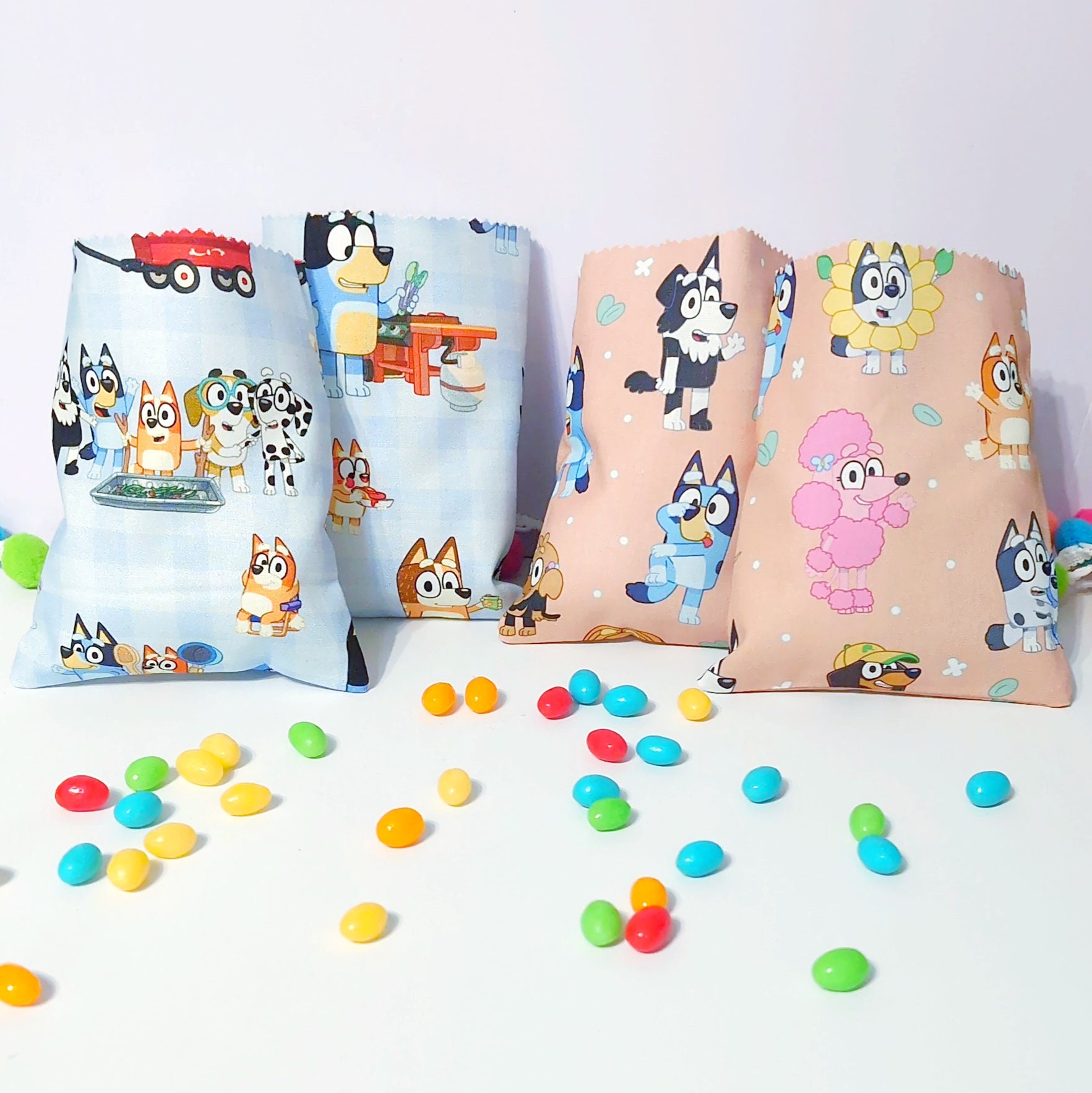 Reusable Cotton Fabric Bluey Bags