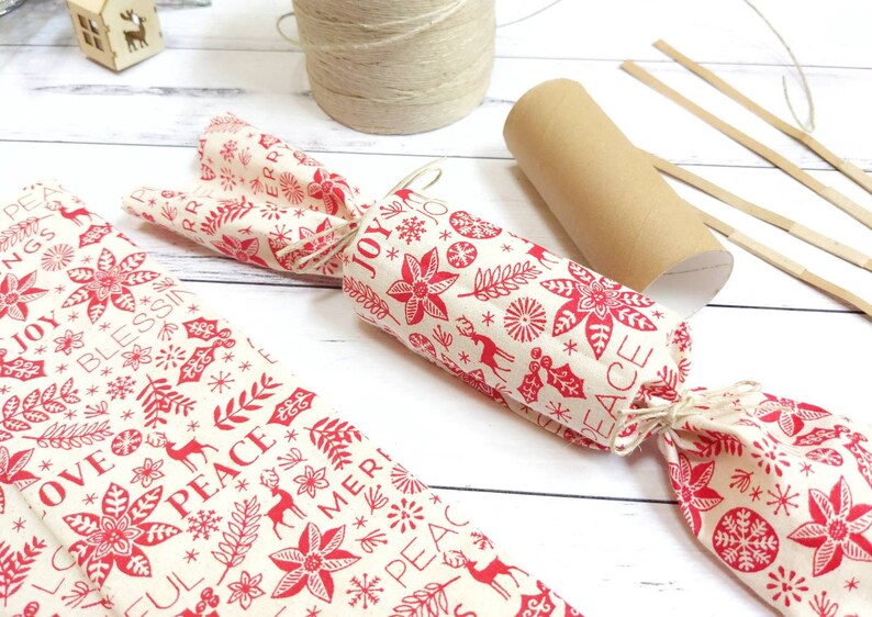 Fabric Christmas Crackers / Reusable Christmas Bonbons Joy &amp; - Etsy