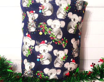 Koala Christmas Gift Bags, Navy, large fabric Christmas Gift Bags