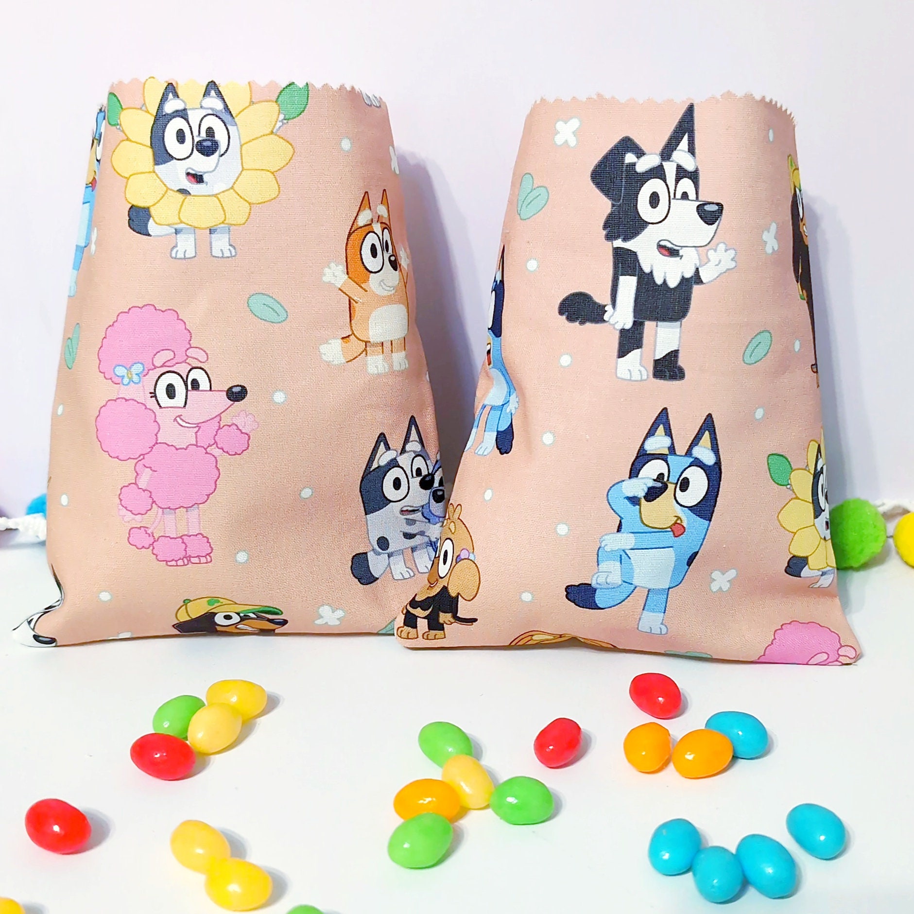 Reusable Cotton Fabric Bluey Bags