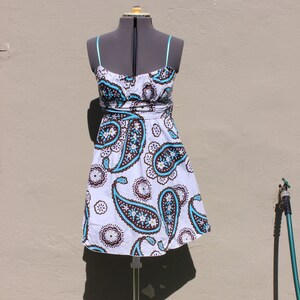 Vintage Ruby Rox Halter Dress: 60s Paisley Cotton Blend