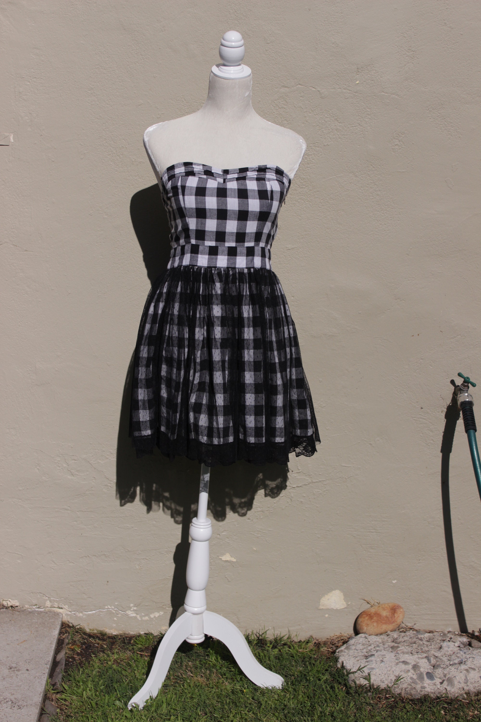 Strapless Gingham Dress - Etsy