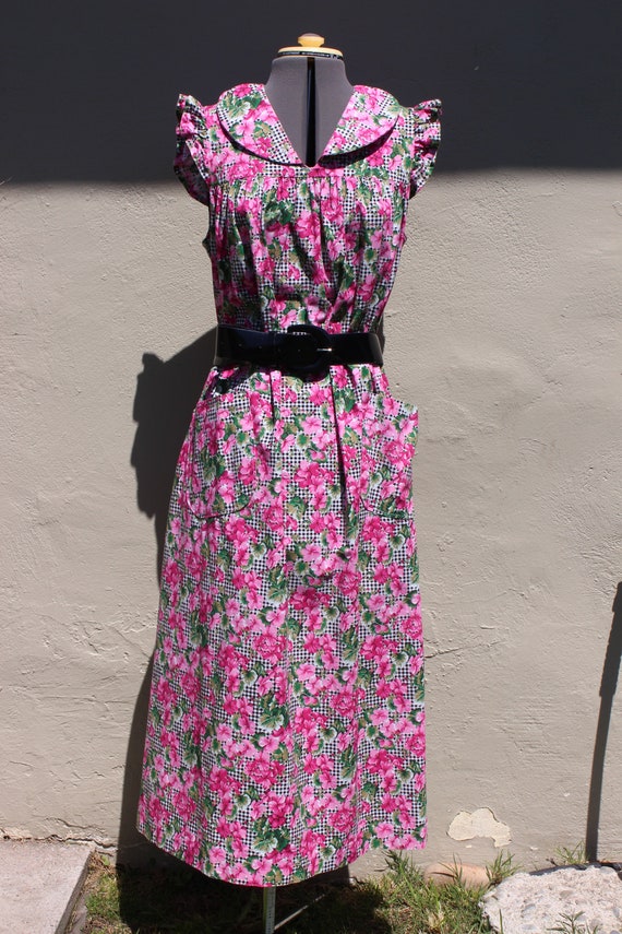 Handmade Vintage Dress. Vintage Geraniums Dress. … - image 2