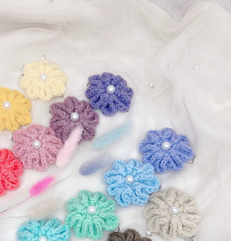 Crochet Flower Hair Clips/hair Accessories/flower Etsy