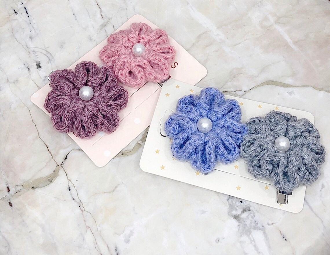 Crochet Flower Hair Clips/hair Accessories/flower Etsy