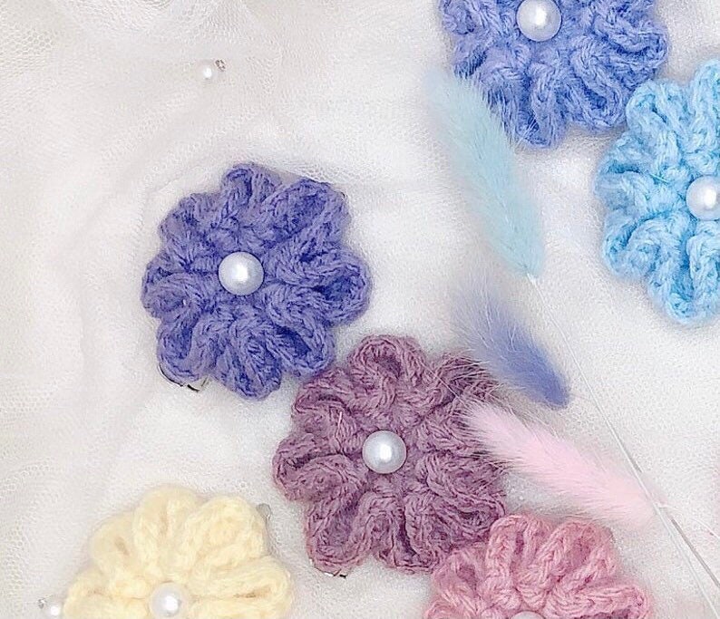 Crochet Flower Hair Clips/hair Accessories/flower Etsy