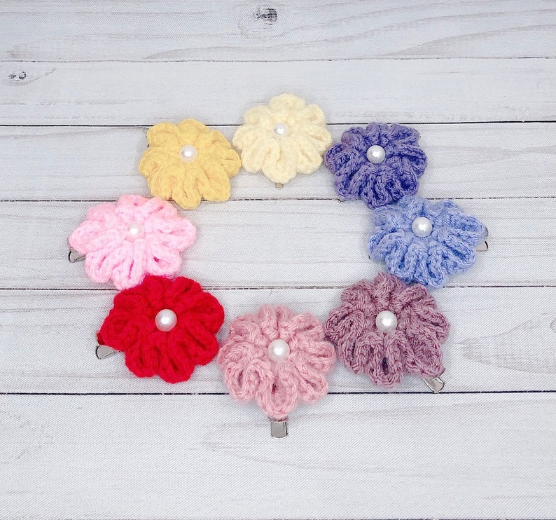 Crochet Flower Hair Clips/hair Accessories/flower Etsy