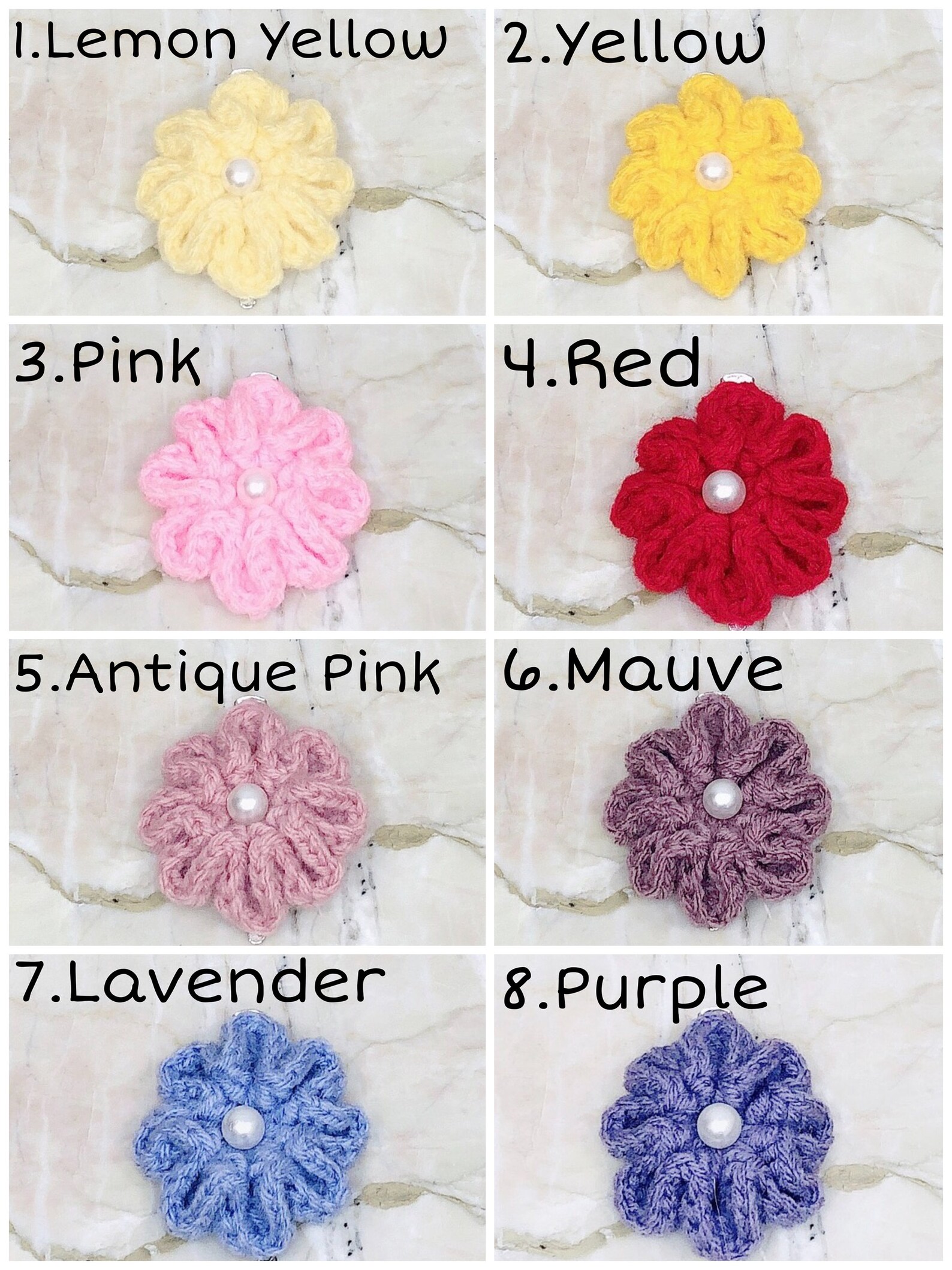 Crochet Flower Hair Clips/hair Accessories/flower Etsy
