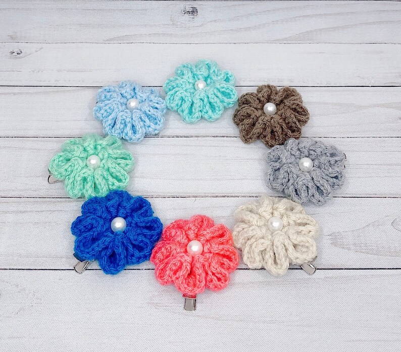 Crochet Flower Hair Clips/hair Accessories/flower Etsy