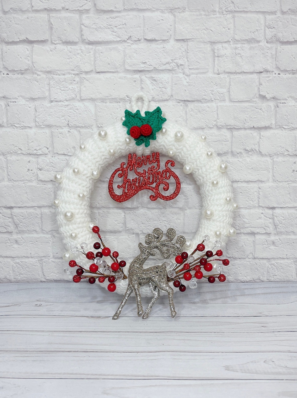 Crochet Christmas Wreath/crochet Christmas Door Etsy