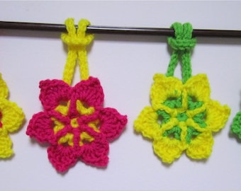 4 His & Hers Luggage Tags Identifier Crocheted Flower Tote Bag Travel Accessory
