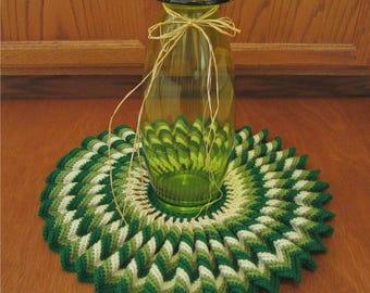 St. Patrick's Day Doily 20.5" Crocheted Handmade Country Holiday Decor