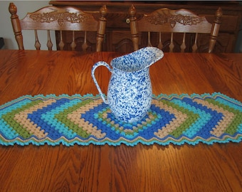 Tropical Beach House Table Runner Doily 42.5" x 12" Coastal Ocean Kitchen Decor