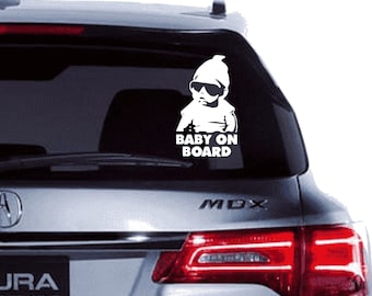 Baby on Board Car Decal, Baby On Board Decals Stickers Signs for Car Cool Sunglasses Baby, Baby on Board Vinyl, Baby on Board Car Sticker