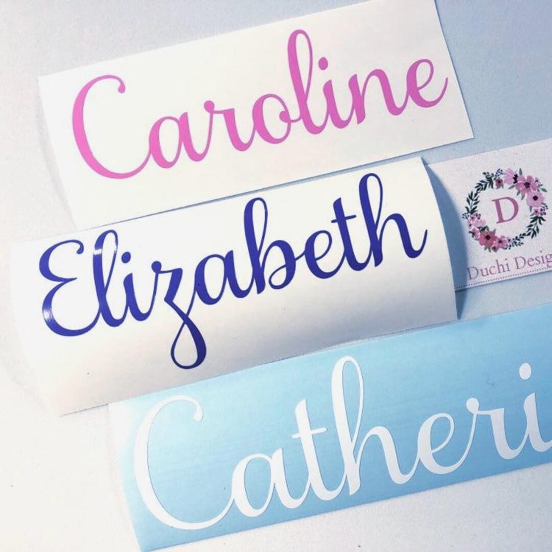 Custom Script Name Decal: Waterproof Vinyl Stickers - Etsy
