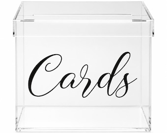 Wedding Card Box Decal: DIY Cards & Wishes Vinyl Sticker, Decal for Cards Box, Thank You Sticker, Sticker for Wedding Cards Box