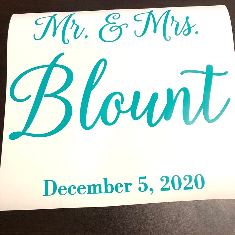 DIY Mr and Mrs Last Name and Wedding Date Decal, Mr & Mrs Surname Vinyl Decal for Acrylic Box, Welcome to Our Wedding Sign Card Box Decals image 4